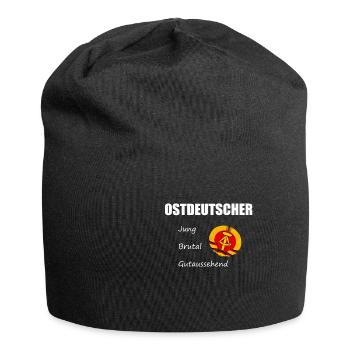 Ostdeutscher Flagge Eigenschaften Geil Geschenk - Jersey-Beanie - Schwarz - Vorne