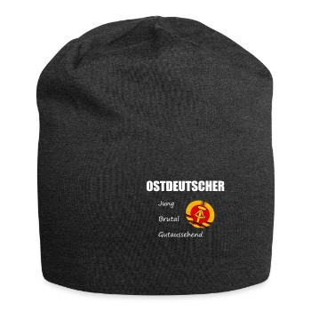 Ostdeutscher Flagge Eigenschaften Geil Geschenk - Jersey-Beanie - Anthrazit - Vorne