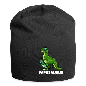 Dinosaurier Dino T-Rex Papa Vater Papi Geschenk - Jersey-Beanie - Schwarz - Vorne