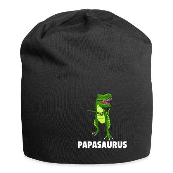 Dinosaurier Dino T-Rex Papa Vater Papi Geschenk - Jersey-Beanie - Schwarz - Vorne