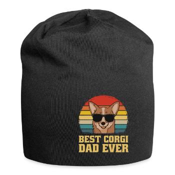 Best Corgi Dog Dad Dad Dad Ever Gift - Jersey Beanie - black - Front