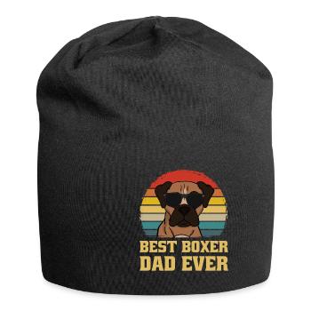 Bester Boxer Hund Vater Papa Dad Ever Geschenk - Jersey-Beanie - Schwarz - Vorne