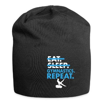 Stylish Eat Sleep Gymnastics Repeat Shirt - Jersey Beanie - black - Front