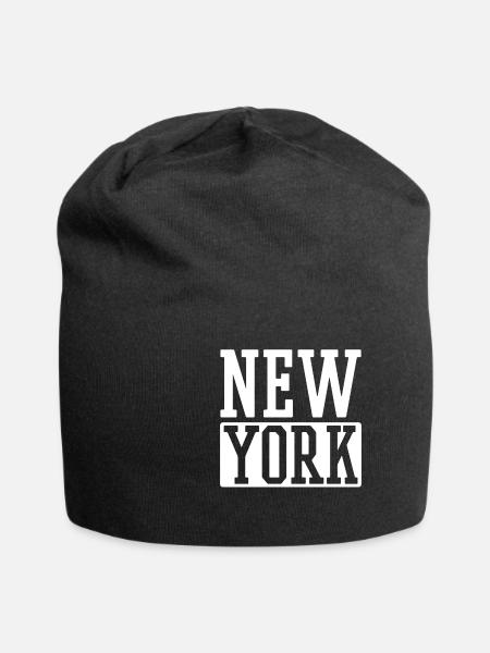 New York - Bonnet en jersey - noir
