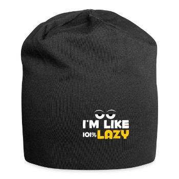 Lazy gift friend birthday - Jersey Beanie - black - Front