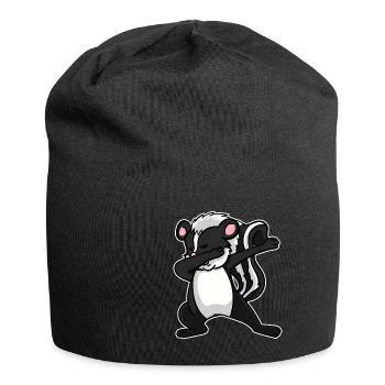 Skunk Animal Dabbing Dance Funny Gift - Jersey Beanie - black - Front
