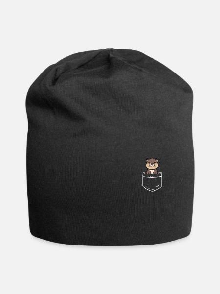 Otter Fischotter Seeotter Tasche Pocket Geschenk - Jersey-Beanie - Schwarz