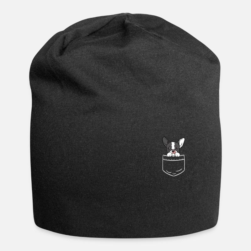 Boston Terrier Hund Tasche Hemd Pocket Geschenk - Jersey-Beanie - Schwarz