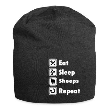 SHIRT - Eat Sleep Sheep Repeat - Jersey Beanie - charcoal grey - Front