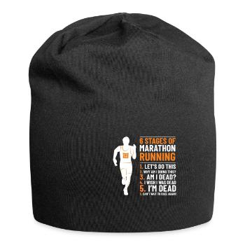 6 étapes de marathon course à pied - Bonnet en jersey - noir - Devant