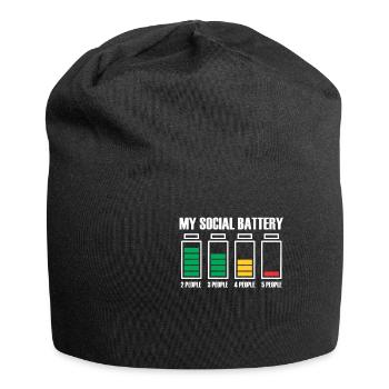 Idée cadeau Introvert Social Battery - Bonnet en jersey - noir - Devant