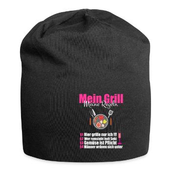 cooles BBQ Mein Grill meine Regeln Geschenk - Jersey-Beanie - Schwarz - Vorne
