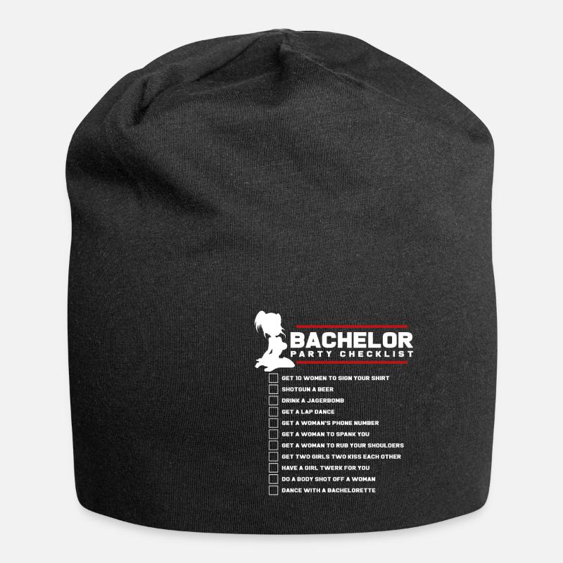 Junggeselle Liste - Jersey-Beanie - Schwarz
