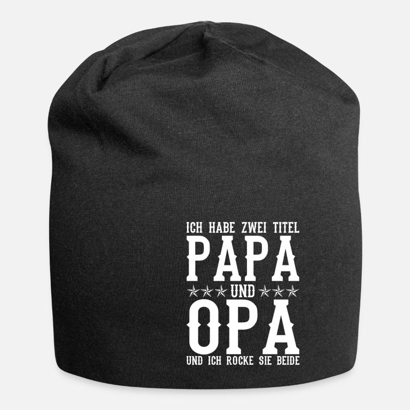 Papa und Opa Vatertagsgeschenk Spruch - Jersey-Beanie - Schwarz