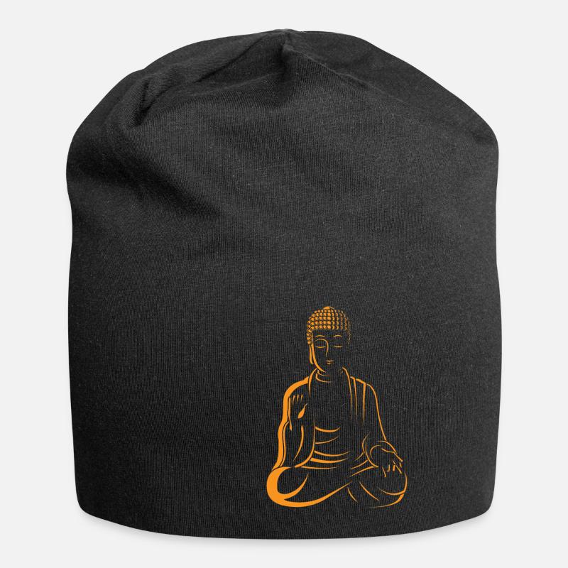 Buddha Schutz Buddha Protection - Jersey-Beanie - Schwarz
