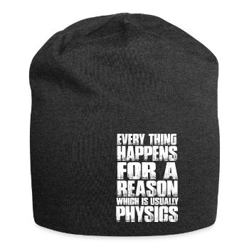 Lehrer, Physik, Geschenk, Periodensystem, Physiker - Jersey-Beanie - Anthrazit - Vorne