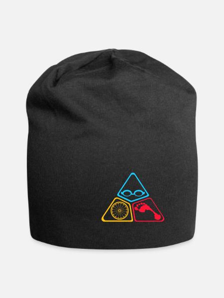 Symboles de triathlon - Bonnet en jersey - noir