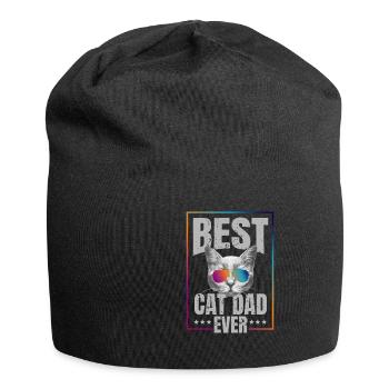 Meilleur papa chat jamais! cadeau - Bonnet en jersey - noir - Devant
