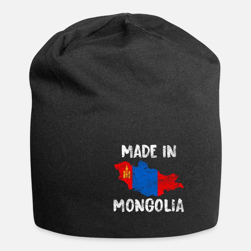 Mongolei Pferd - Jersey-Beanie - Schwarz