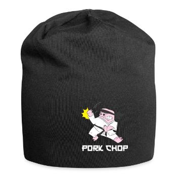 Karate Schwein Pork Chop - Jersey-Beanie - Schwarz - Vorne