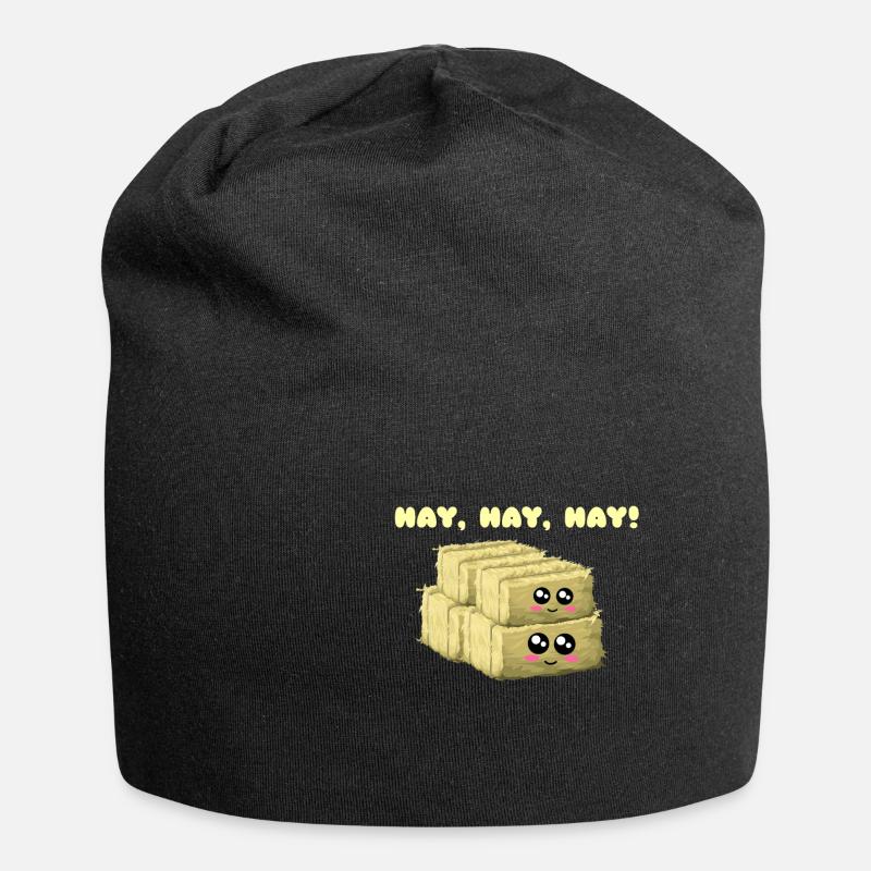 Hay Hay Hay Cute Hay Pun - Jersey Beanie - black