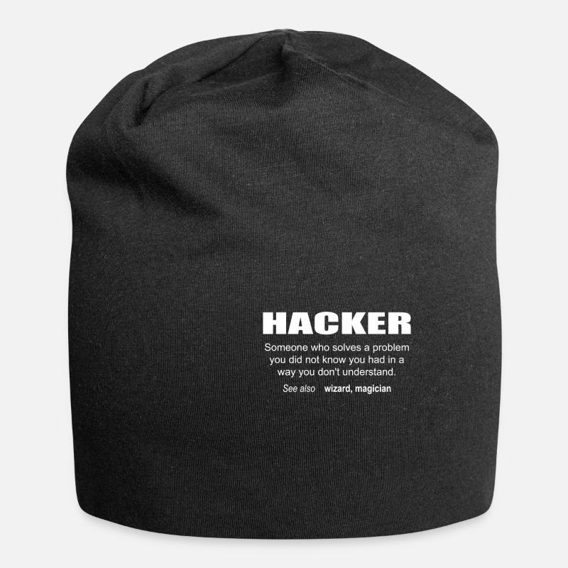 Hacker Description - Jersey-Beanie - Schwarz