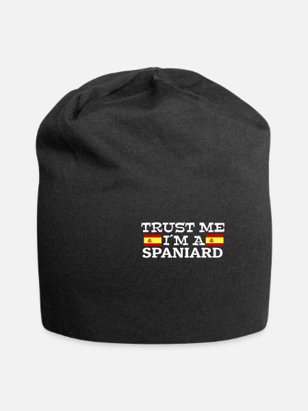 Spanien - Jersey-Beanie - Schwarz