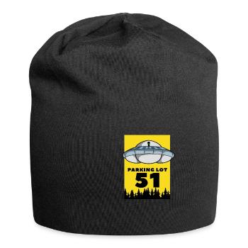 Alien UFO Parkplatz Erde Absturz Geschenkidee Spaß - Jersey-Beanie - Schwarz - Vorne
