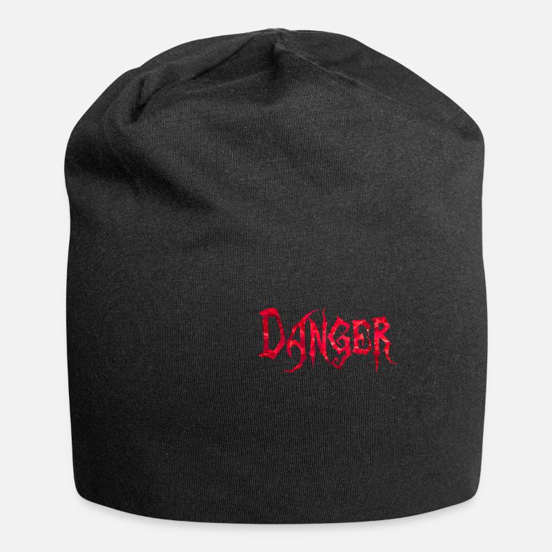 Danger rote Polygone - Jersey-Beanie - Schwarz