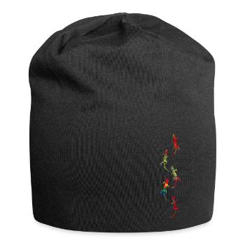 Five geckos colorfully marbled - Jersey Beanie - black - Front