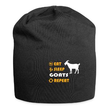 Mangez. Sommeil. Les chèvres. Répétez. - Bonnet en jersey - noir - Devant