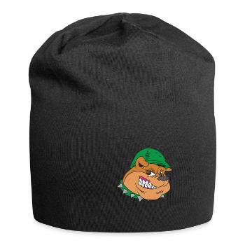 Soldier bulldog with spiked collar - Jersey Beanie - black - Front