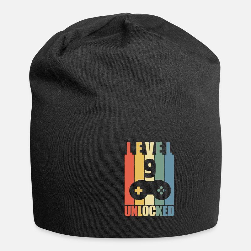 9. Geburtstag Gamer Zocker Level 9 Bday Geschenk - Jersey-Beanie - Schwarz