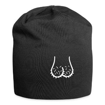 Penis Head Testicles Face Dickhead Funny Gift - Jersey Beanie - black - Front