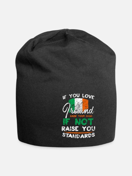 Irland - Jersey-Beanie - Schwarz