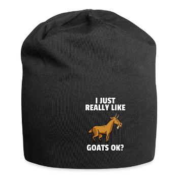Ziege Steinbock Hausziege Lustige Süße Geschenk - Jersey-Beanie - Schwarz - Vorne