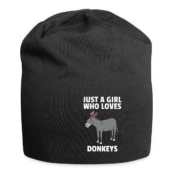 Esel Lustiger Süßer Tierliebe Hausesel Geschenk - Jersey-Beanie - Schwarz - Vorne