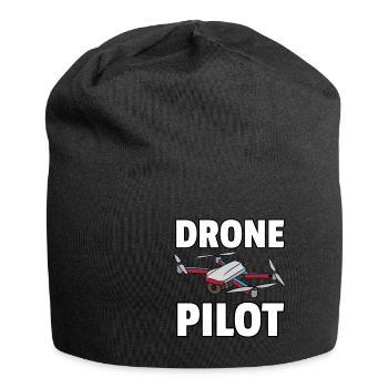 Drohne Pilot Modellflugzeug Flug Fliegen Geschenk - Jersey-Beanie - Schwarz - Vorne