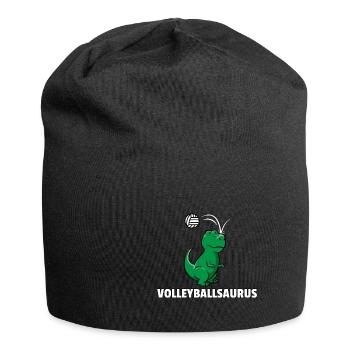 Dinosaurier Volleyball Spieler Dino Süßer Geschenk - Jersey-Beanie - Schwarz - Vorne