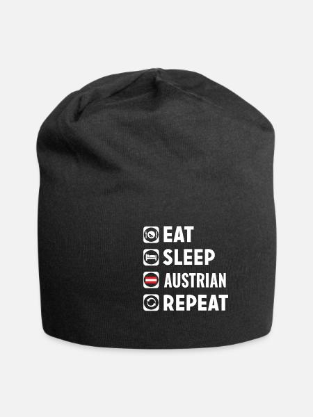 Österreich - Jersey-Beanie - Schwarz