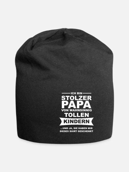 Stolzer Papa von wahnsinnig tollen Kindern - Jersey-Beanie - Schwarz