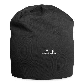 Battement de coeur de barman - Bonnet en jersey - noir - Devant