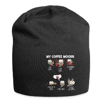 Eule - Eulen - Kaffee - Laune - Jersey-Beanie - Schwarz - Vorne