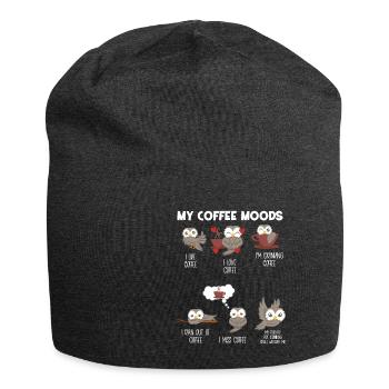 Eule - Eulen - Kaffee - Laune - Jersey-Beanie - Anthrazit - Vorne