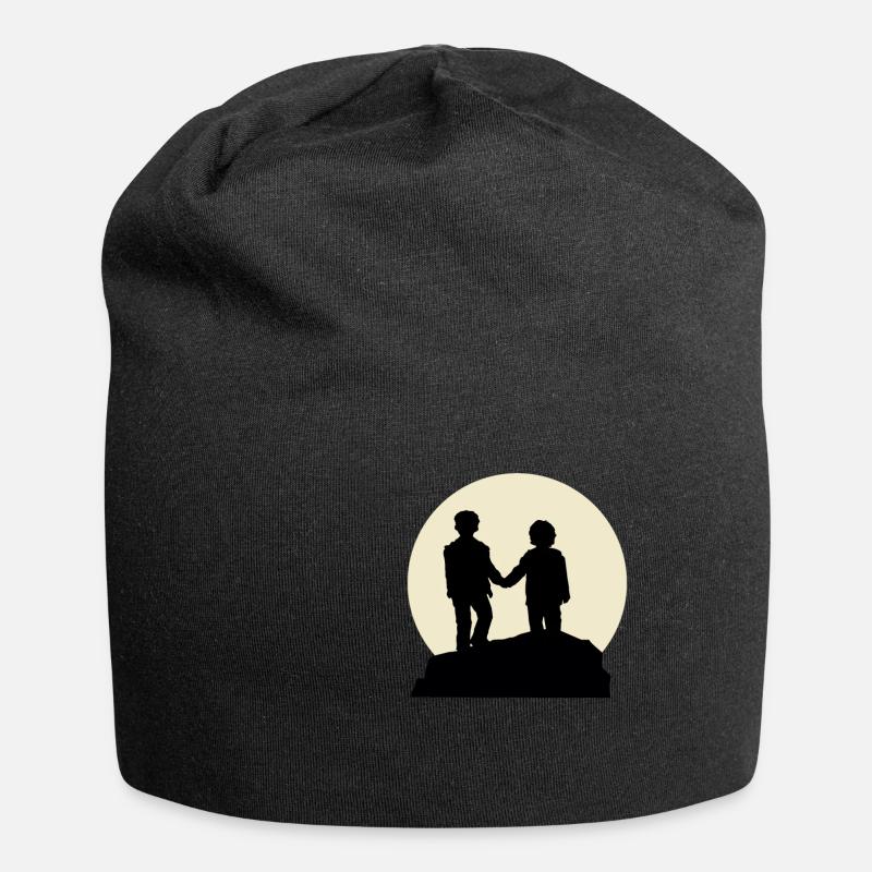 Étonnant frère et lune design - Bonnet en jersey - noir