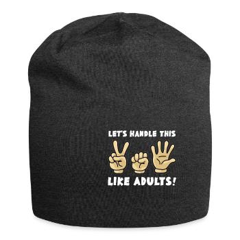 How adults rules stone scissors paper - Jersey Beanie - charcoal grey - Front