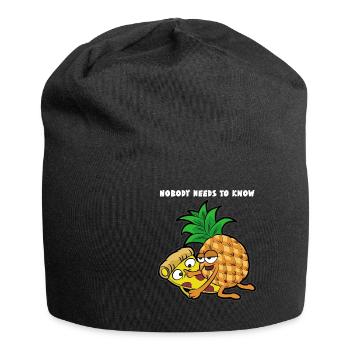 Pizza Hawai Ananas Schinken Sex versaut lustig - Jersey-Beanie - Schwarz - Vorne