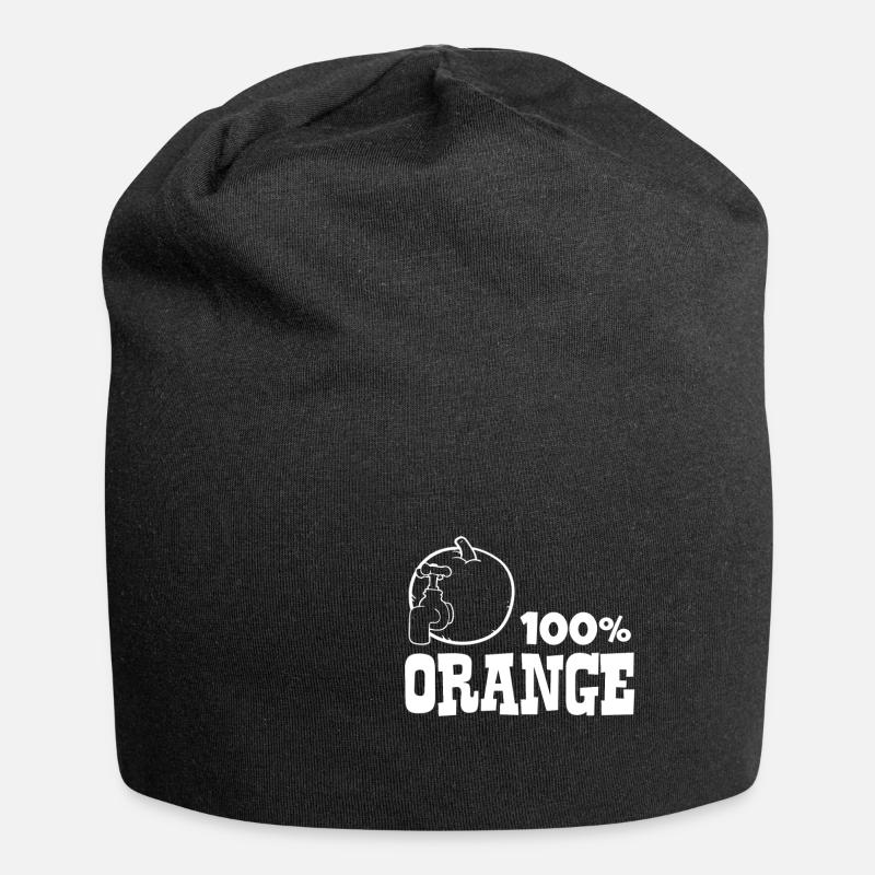 Orange - 100% Orange - Jersey-Beanie - Schwarz