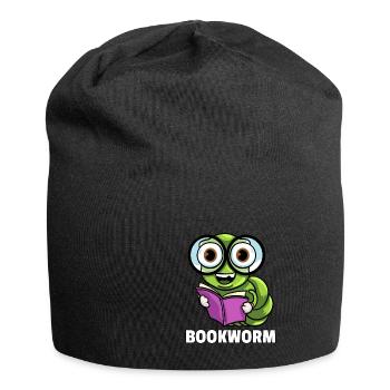 Buch Lesen Bücher Lernen Bücherwurm Geschenk - Jersey-Beanie - Schwarz - Vorne