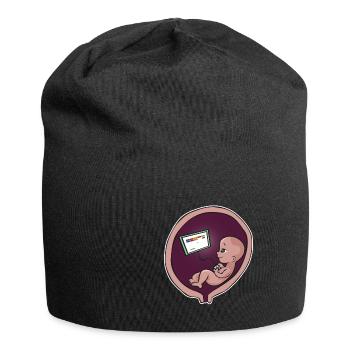 Pregnancy mother childbirth baby gamer gambler - Jersey Beanie - black - Front
